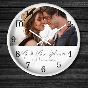 Personalized Clock Wedding Gift for Couple Photo Home Decoration Family ...