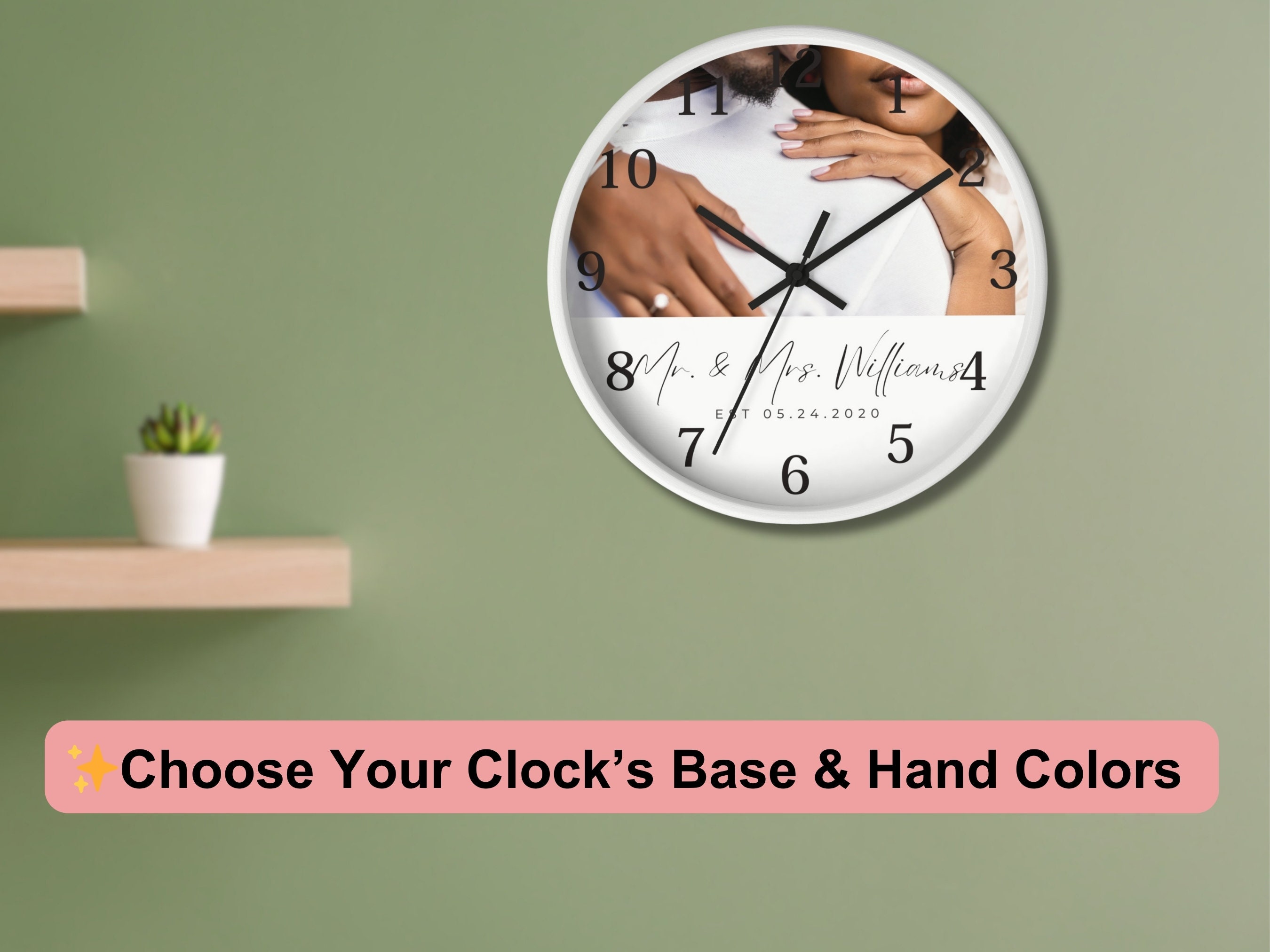 Personalized Clock Wedding Gift for Couple Photo Home Decoration Family ...