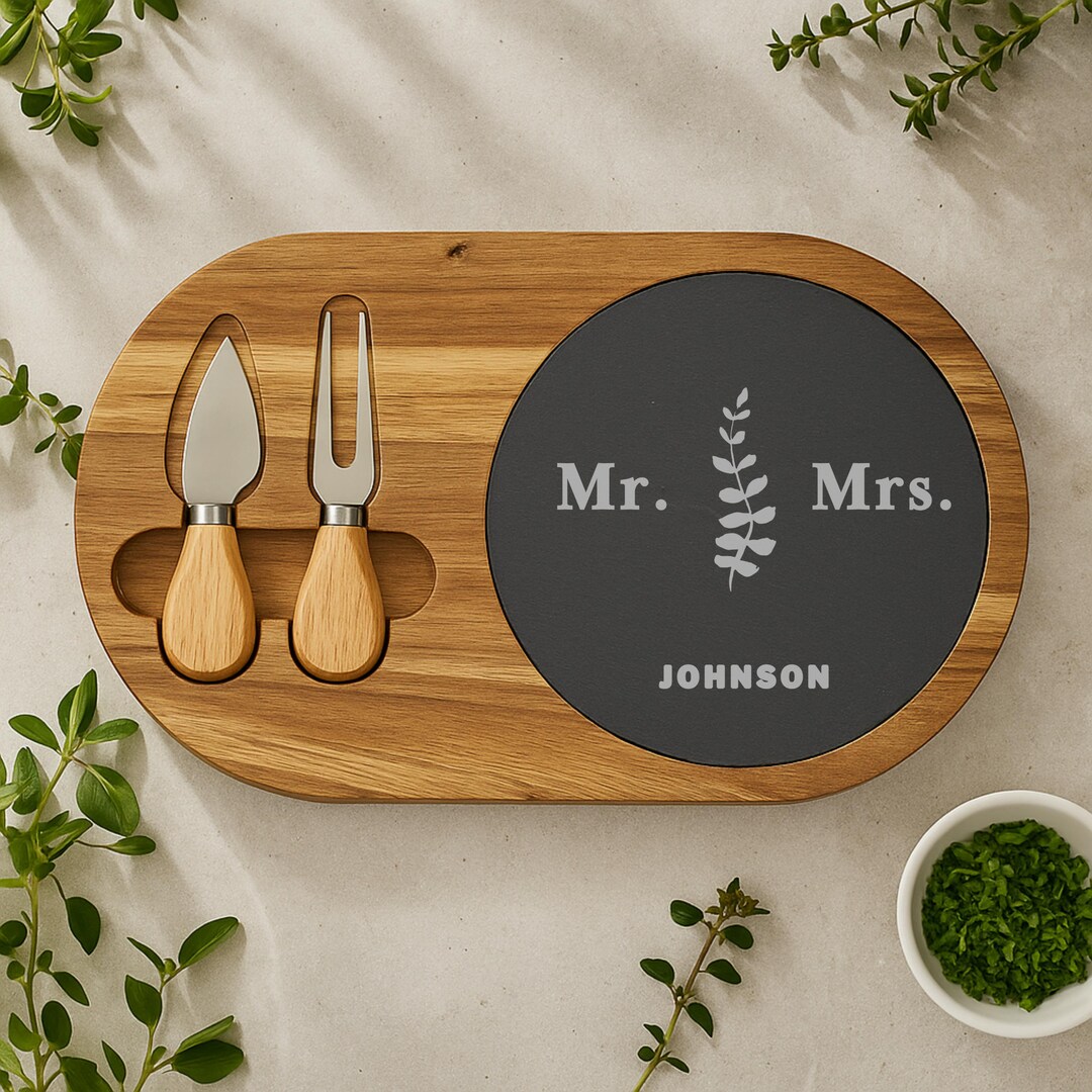 Personalized Cheese Board | Engraved Charcuterie Board | Mr and Mrs ...