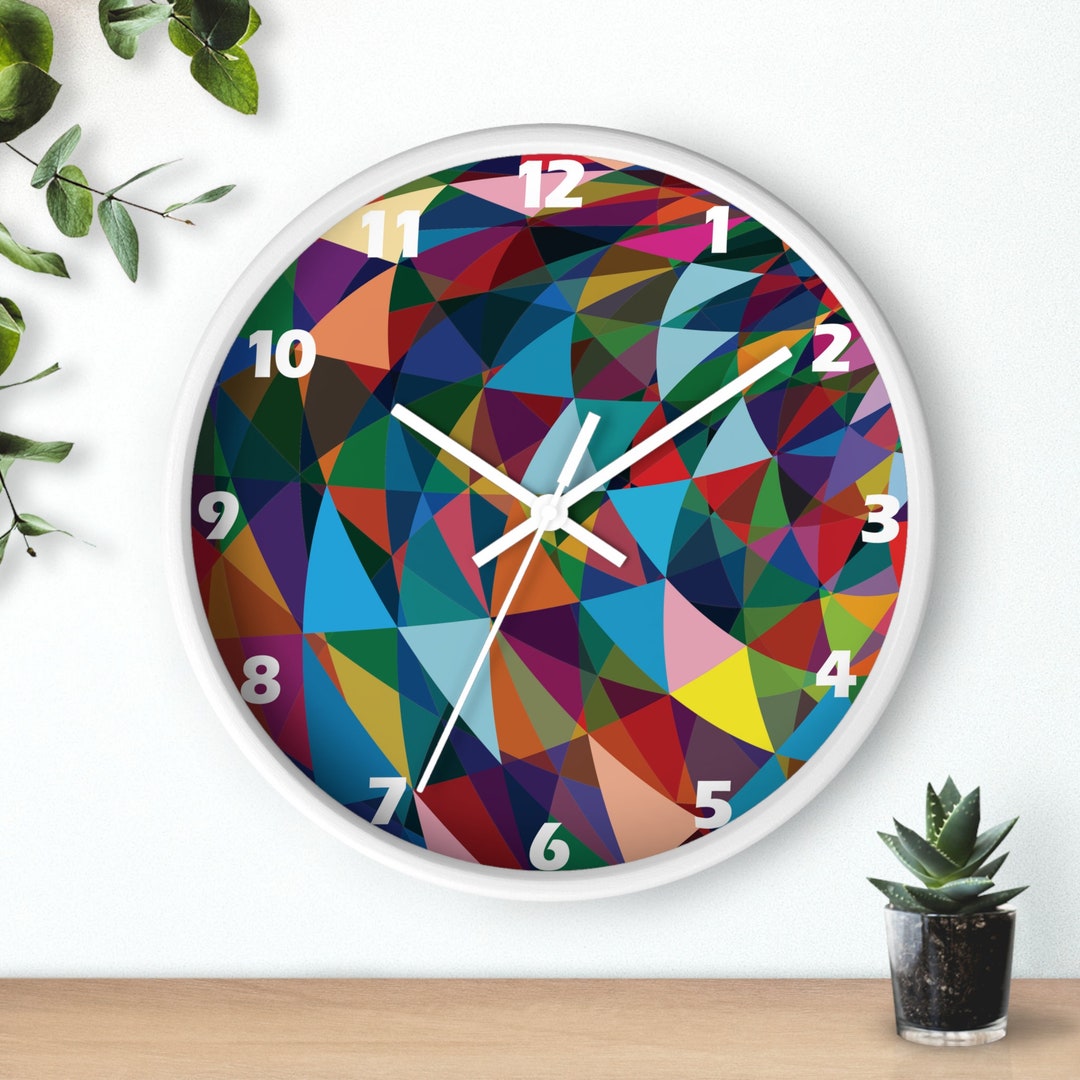 Colorful Wall Clock, Modern Wall Clock Silent, Wall Clock Cute, Retro ...