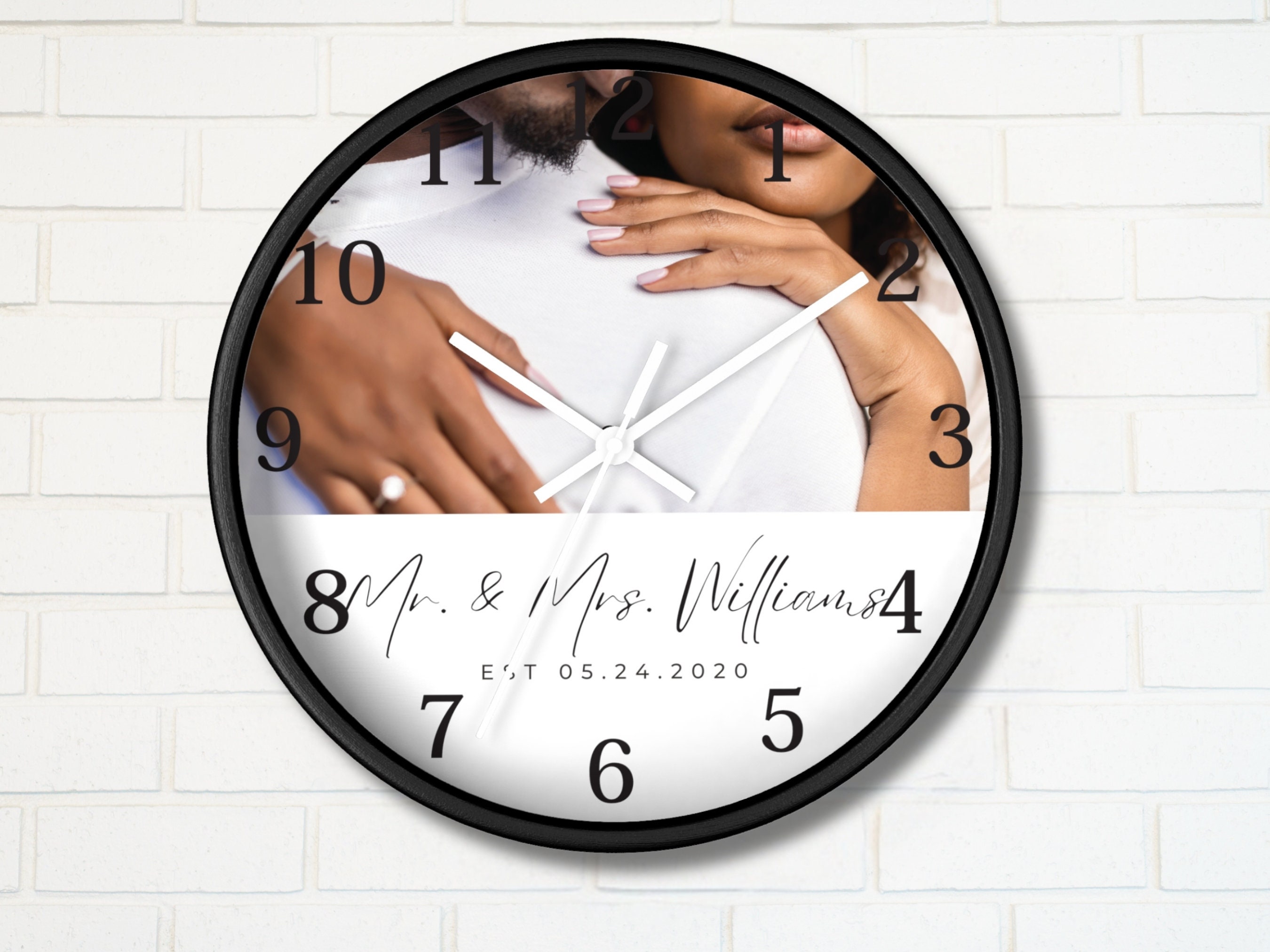Personalized Clock Wedding Gift for Couple Photo Home Decoration Family ...