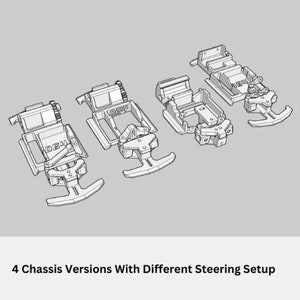 1:64 RWD Chassis to Convert Die Cast into RC Cars - 3D Print STL Files - 4 Different Designs with Steering Mechanics