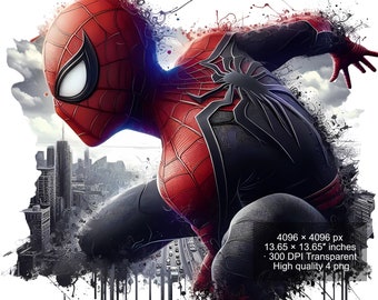 Spiderman Aquarell Platschen PNG: Hochauflösende Clipart (Digitaler Download)