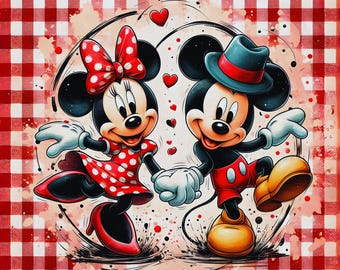 Mickey Mouse 5 PNG Tumbler Wrap: Watercolor Splash Design (PNG Digital Download)