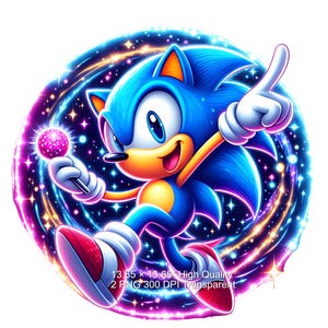 2 PNG Sonic the Hedgehog Splash and Watercolor Digital design PNG file for sublimation - High Resolution -Instant Digital PNG Download