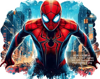 Spiderman Watercolor Splash PNG: Valentine's Day Design (Digital Download)