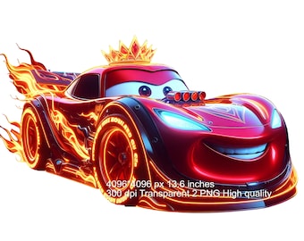 Rayo McQueen: Salpicadura de acuarela PNG: Descarga digital de alta resolución