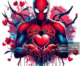 3 PNG Spiderman Splash and Watercolor Digital design PNG file for sublimation - High Resolution -Instant Digital PNG Download