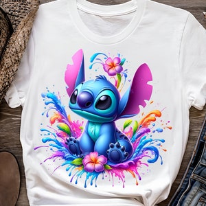 4 PNG Stitch Splash and Watercolor Digital design PNG file for sublimation High Resolution Instant Digital PNG Download zdjęcie 5