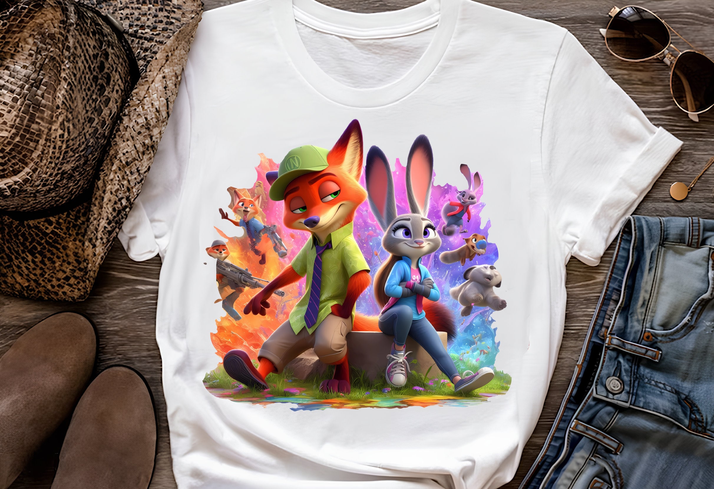 Zootopia Nick & Judy Watercolor Splash PNG (digital Download) - Etsy