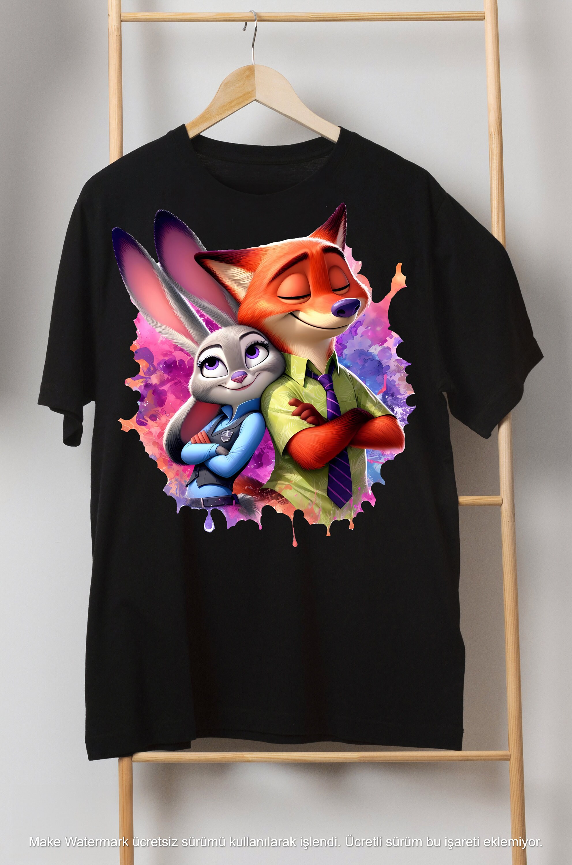Zootopia Nick & Judy Watercolor Splash PNG (digital Download) - Etsy