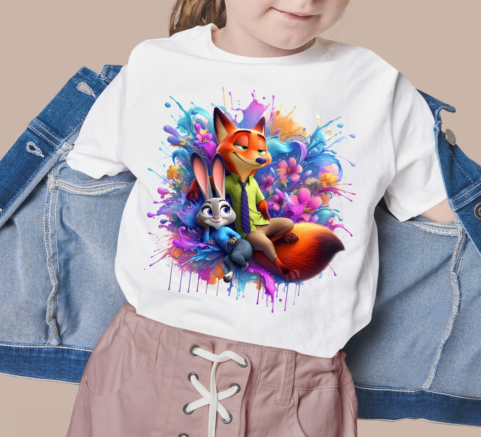4 PNG Zootopia Nick & Judy Watercolor Splash: Diseño para sublimación ...