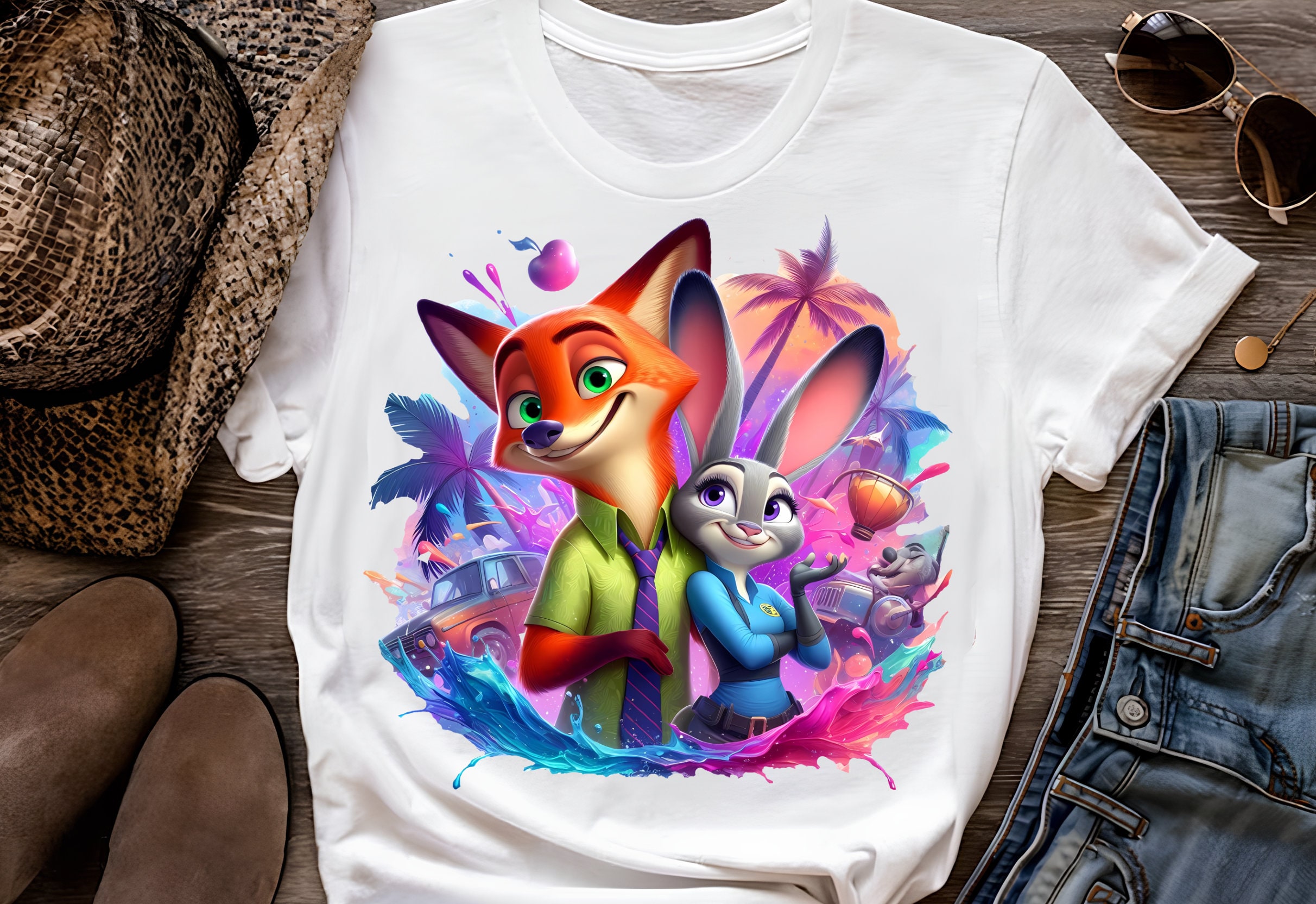 Zootopia Nick & Judy Watercolor Splash PNG (digital Download) - Etsy ...