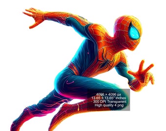 Spiderman Aquarell Splash PNG: Digitale Clipart (4 PNG)