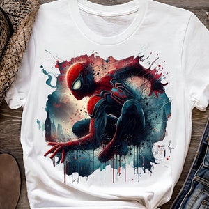 4 PNG Spiderman Splash and Watercolor Digital design PNG file for sublimation High Resolution Instant Digital PNG Download image 9