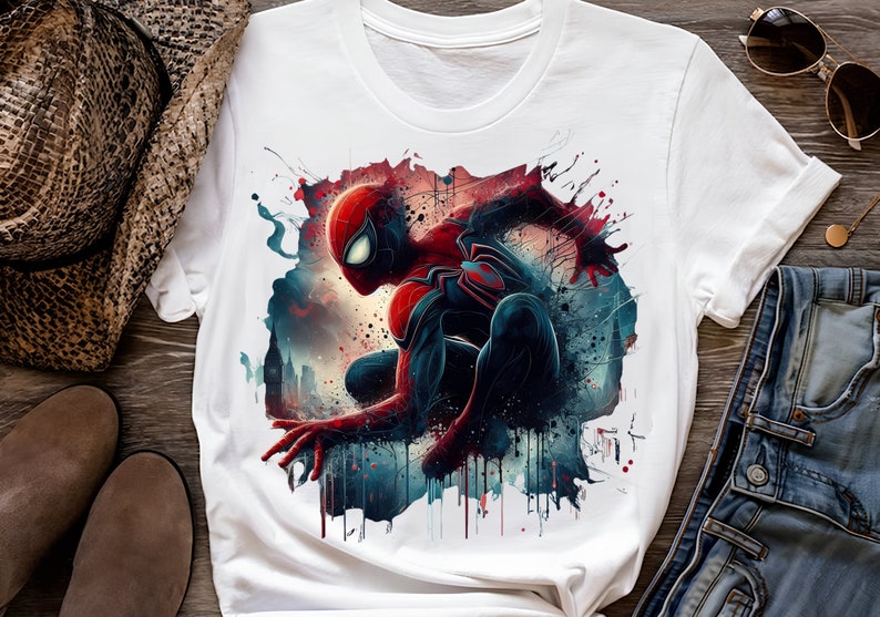 4 PNG Spiderman Splash and Watercolor Digital design PNG file for sublimation High Resolution Instant Digital PNG Download image 9