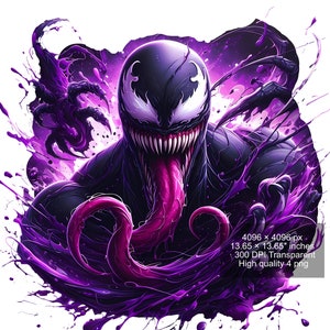 4 PNG Venom Splash and Watercolor Digital design PNG file for sublimation - High Resolution -Instant Digital PNG Download