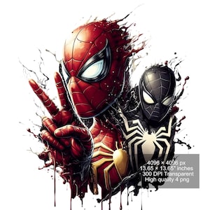 4 PNG Spiderman Splash and Watercolor Digital design PNG file for sublimation - High Resolution -Instant Digital PNG Download