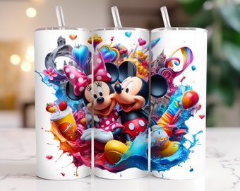 Mickey Mouse Tumbler Wrap PNG: 20 oz Watercolor Design (Digital Download)