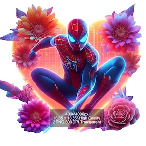 2 PNG Spiderman Splash and Watercolor Digital design PNG file for sublimation - High Resolution -Instant Digital PNG Download