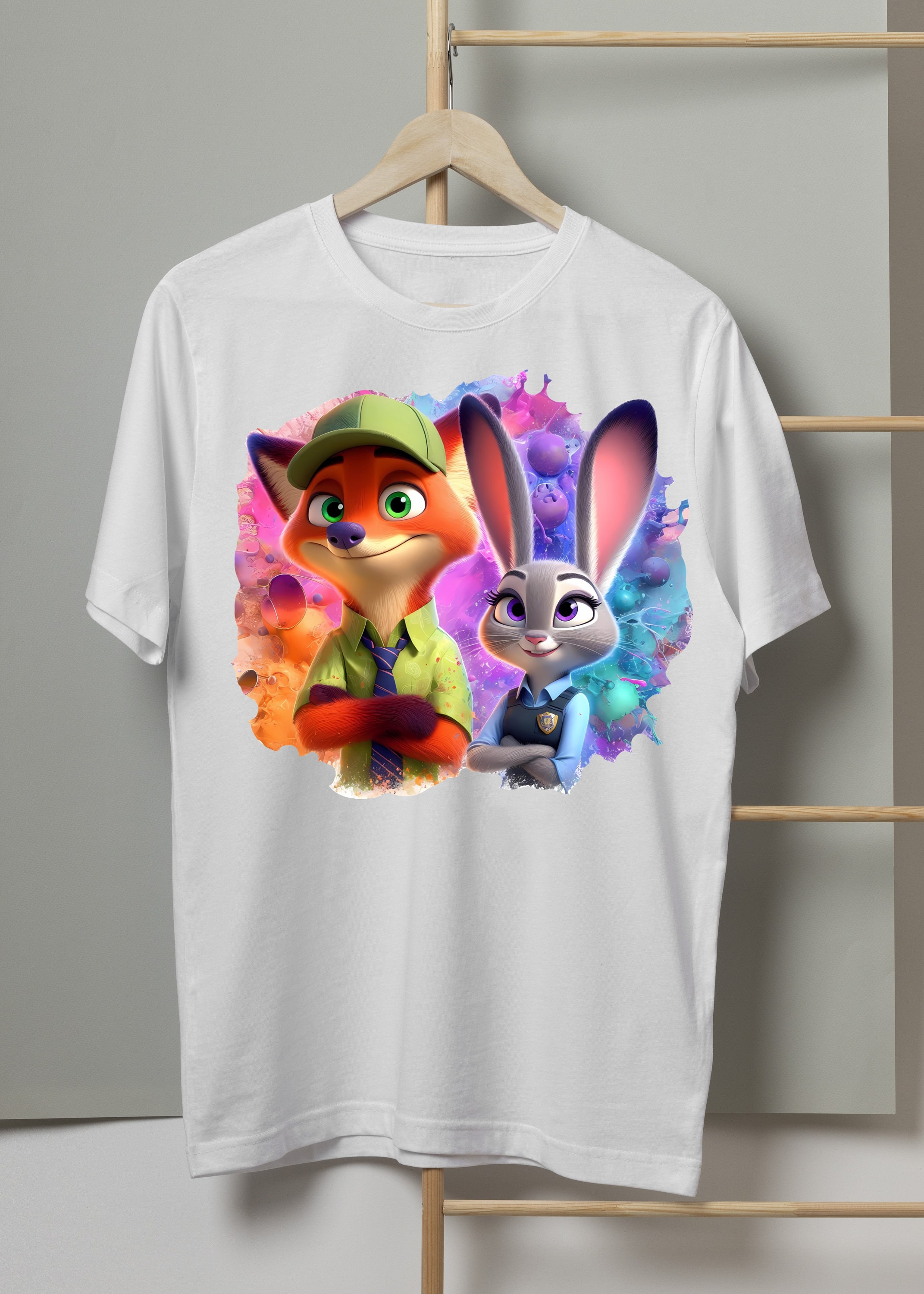4 PNG Zootopia Nick & Judy Watercolor Splash : Sublimation Design ...