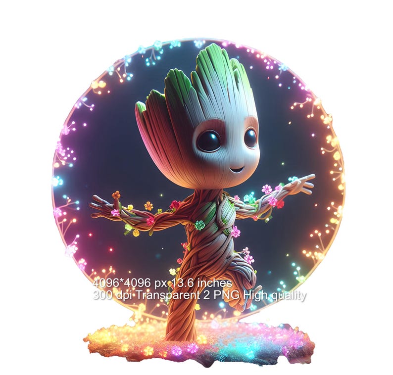 Watercolor Baby Groot PNG: Splash Art Digital Image (set of 2) - Etsy