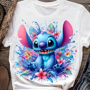 4 PNG Stitch Splash and Watercolor Digital design PNG file for sublimation High Resolution Instant Digital PNG Download zdjęcie 5