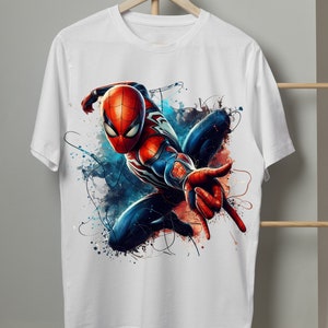 4 PNG Spiderman Splash and Watercolor Digital design PNG file for sublimation High Resolution Instant Digital PNG Download image 5