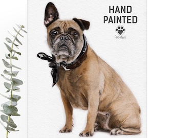 Portrait d'animal de compagnie aquarelle fait main à partir d'une photo, portrait de chien personnalisé, peinture classique d'animal de compagnie de famille, cadeau fait main personnalisé, peinture de perte de chat