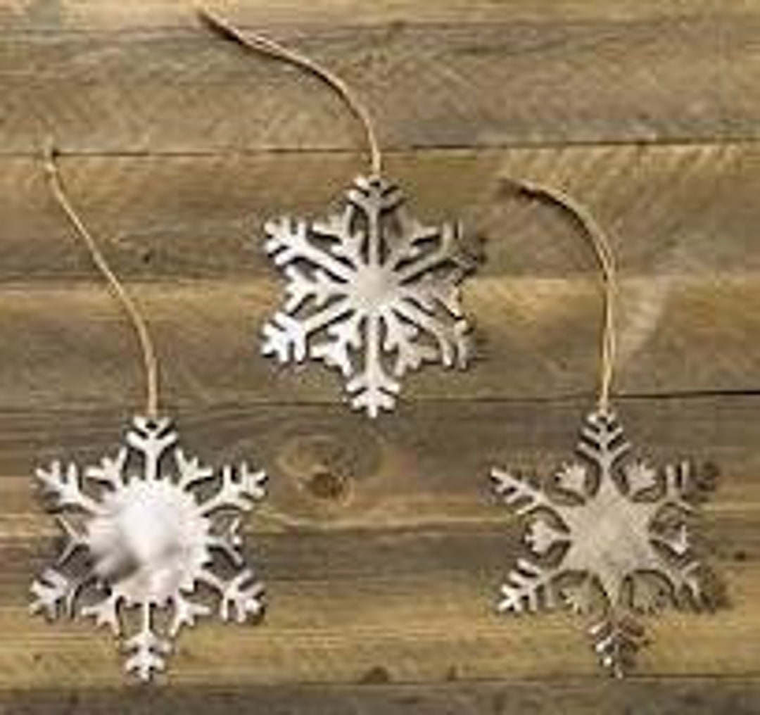 Hand Made Metal Snowflake Ornaments Etsy