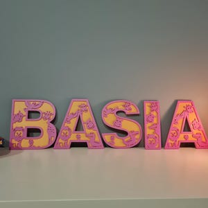 Letras de jungla con nombre personalizado / Letra personalizada / Letrero imprimible con nombre de bebé / Nombre de niño / Letrero para puerta