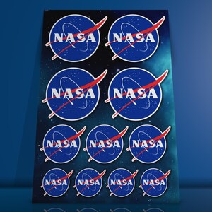 NASA Stickerbogen mit 11 Sticker Space Universum Mond Mars Sonnensystem Space Shuttle Sticker