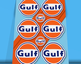 Gulf Racing sticker sheet with 8 stickers Motorsport stickers Tuning stickers Racing stickers 24h Le Mans stickers