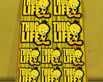 Thug Life sticker sheet with 10 stickers, OG Custom Stickers, Gangster Stickers, Lifestyle Stickers