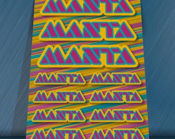 Manta sticker sheet with 11 stickers, Oschersleben tuning stickers, Manta Movie custom stickers, cult stickers