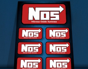 NOS sticker sheet with 7 stickers Nitrous Oxide Fast & Furious Kult