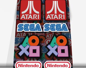 Gamer sticker sheet with 8 stickers arcade stickers retro stickers pop culture stickers