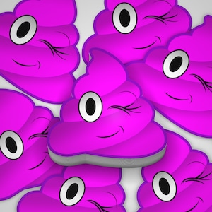 Poop Emoji sticker sheet with 12 stickers Pink Poop Emoji custom stickers