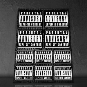 Stickervel met 10 stickers met de tekst "Parental Advisory" (Advies voor Ouders) Lifestyle Custom Sticker Cult