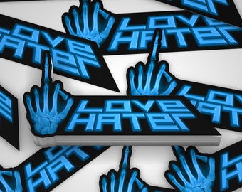 Love Hater Sticker Middle Finger Sticker Hater Custom Sticker