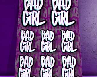 Bad Girl sticker sheet with 8 stickers Bad Girls Club Sticker Custom Stickers