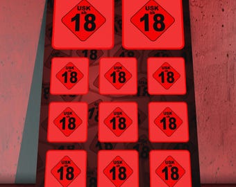 USK 18 sticker sheet with 11 stickers lifestyle sticker custom sticker gamer adult sticker