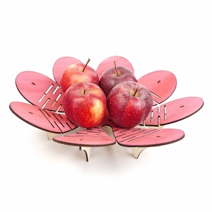 Fruit bowl in flower shape, plate for fruit and sweets, laser cut file svg, wooden fruit bowl, laser cut files, wooden bowl, template.
