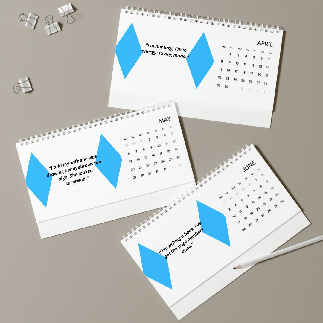 Funny Desk Calendar 2024 Grid - Etsy