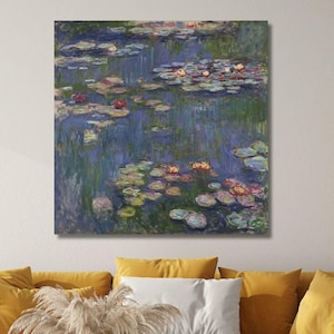 Claude Monet Water Lilies,Impressionist Landscape Painting, Garden Print, Flower Print, Monet Wall Art, Digital Download, Ready to Hang Art