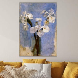 Flowers in the Sun 1909 by Piet Mondrian Ready to Hang Canvas,Piet Mondrian Exhibition Canvas Poster, Dahlia, Floral Decor, Floral Art Print