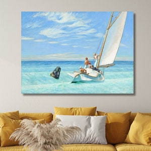 1944 The Sailboat by Edward Hopper Canvas Wall Art, Modern Wall Art, Hopper Wall Art, Edward Hopper Print, Edward Hopper Museum Painting Art
