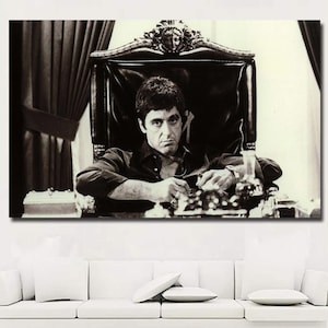 Tony Montana Wall Art Canvas,Scarface Poster,Scarface Canvas Wall Art,Al Pacino Poster,Scarface Print,Mafia Canvas Wall Decor,Ready To Hang