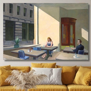 Sunlight in a Cafeteria (1938) by Edward Hopper Pint, Modern Wall Art, Hopper Wall Art, Edward Hopper Print,Edward Hopper Art, Ready to Hang