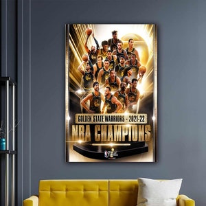 Steph Curry Finals MVP Poster Canvas Wall Art Print Golden State Warriors NBA Champion: Wall Art ,Extra Large Wall Art ,Ready To Hang